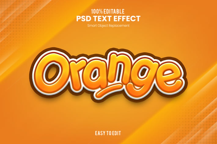 Orange - Playful 3D PSD Text Effect