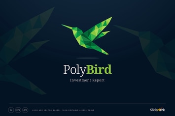 Green Low Poly Shape Bird Logo Template