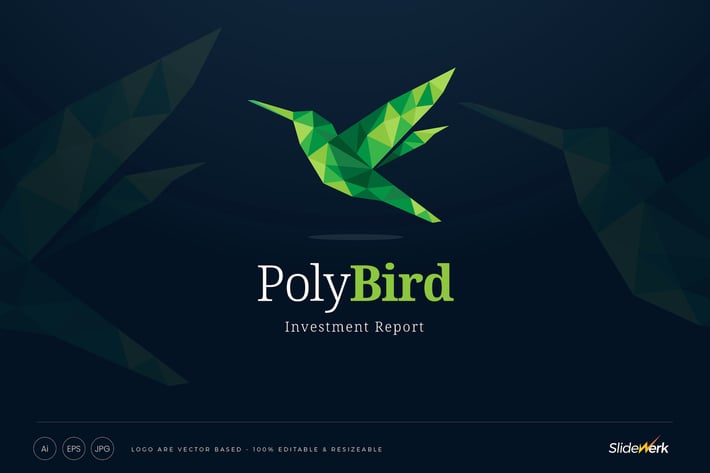 Green Low Poly Shape Bird Logo Template