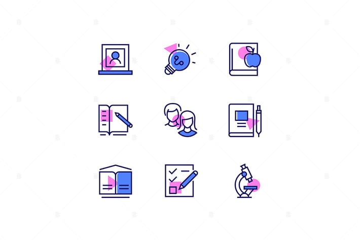 Education - Modern Line Design Style Icons Set