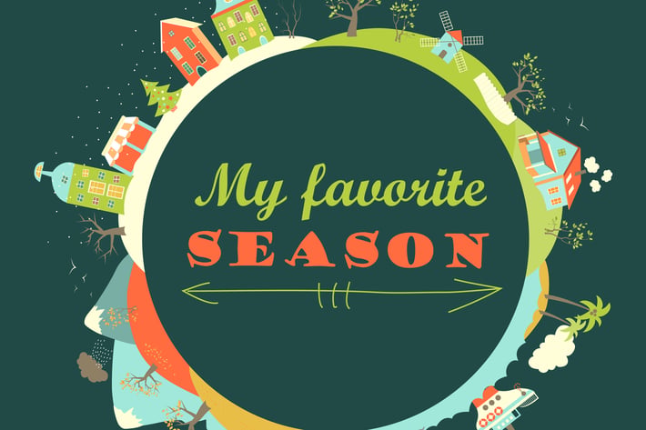 Four seasons in flat style. Vector illustration