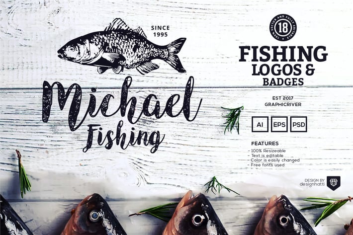 18 Fishing Logos and Badges
