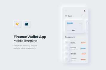 Finance Wallet Mobile App UI Kit Template 2