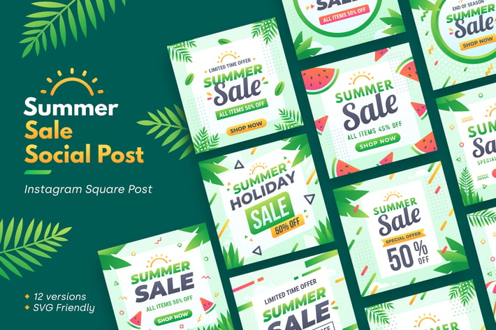 Summer Sale Social Media Post - Tropical Theme