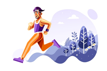 Man Running Outside Vector Illustration