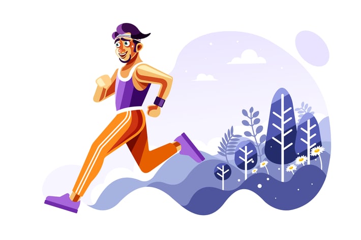 Man Running Outside Vector Illustration