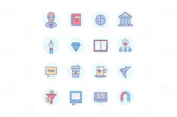 Business and finance - line design icons set