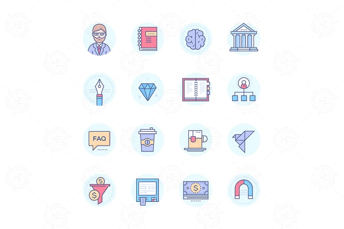 Business and finance - line design icons set