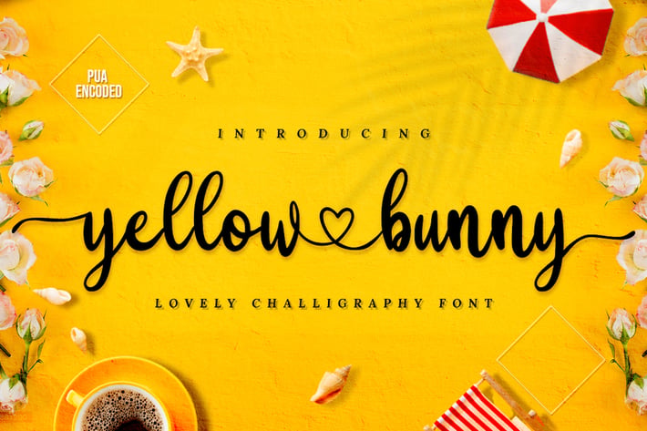 Yellow Bunny - Lovely Calligraphy Font