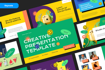Creative Sticker Vector Keynote Template