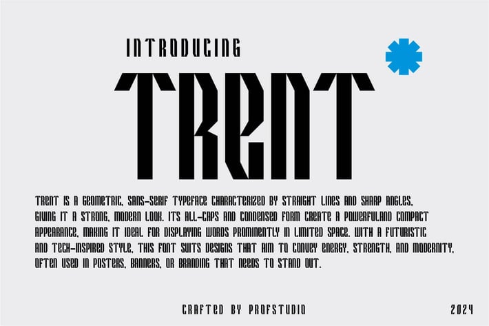 Trent - Geometric Condensed Sans Typeface