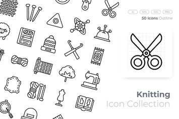 Knitting Outline Icon