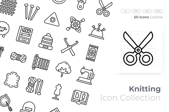 Knitting Outline Icon