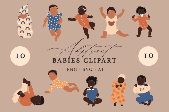 Abstract Kids Baby SVG Set
