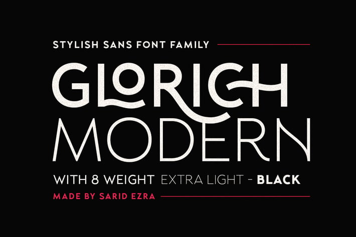 Glorich - Stylish Sans (8 FONTS)