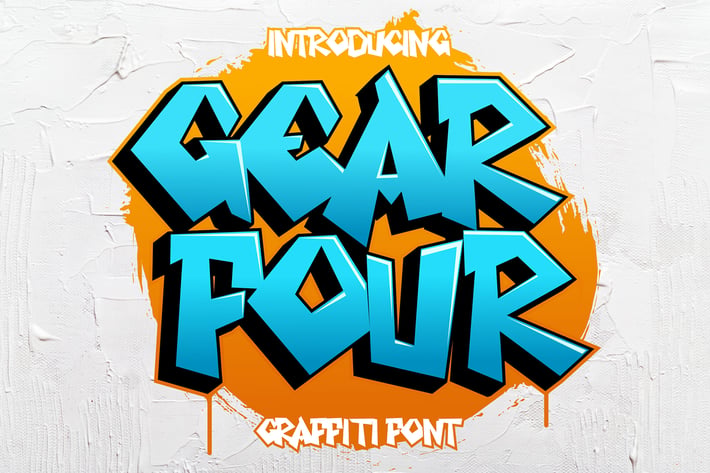 Gear Four - Graffiti Font