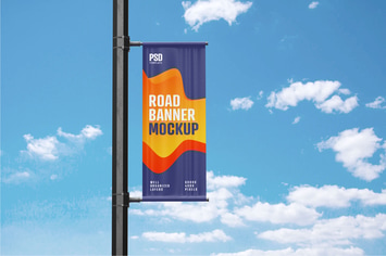Street Pole Banner Mockup