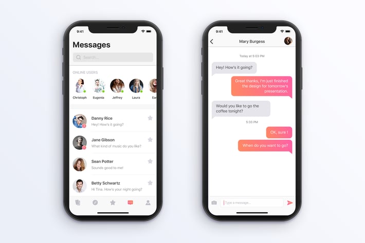Chat UI concept for Iphone X