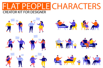 Modern Flat People Character Creator Kit
