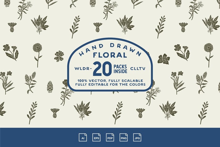 20+ Hand Drawn Floral Illustration