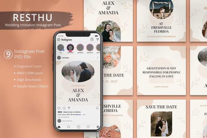 Resthu - Wedding Invitation Instagram Post