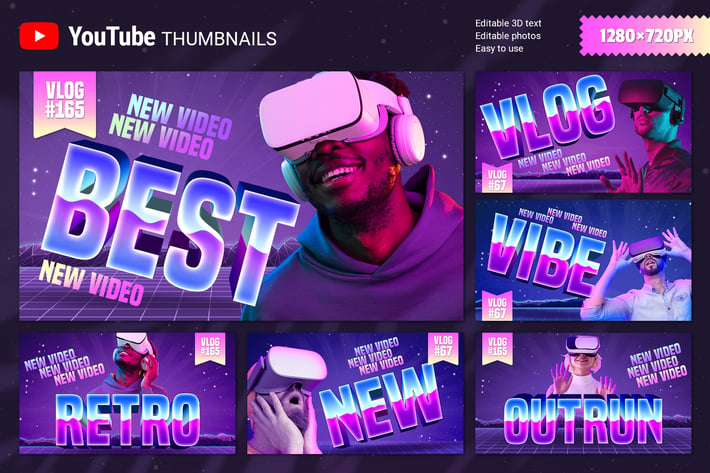 80s Retro Youtube Thumbnails