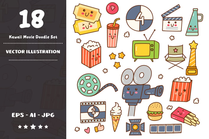 Kawaii Movie Doodle Set