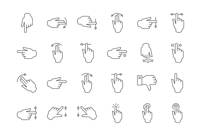 39 Touch Gesture Icons