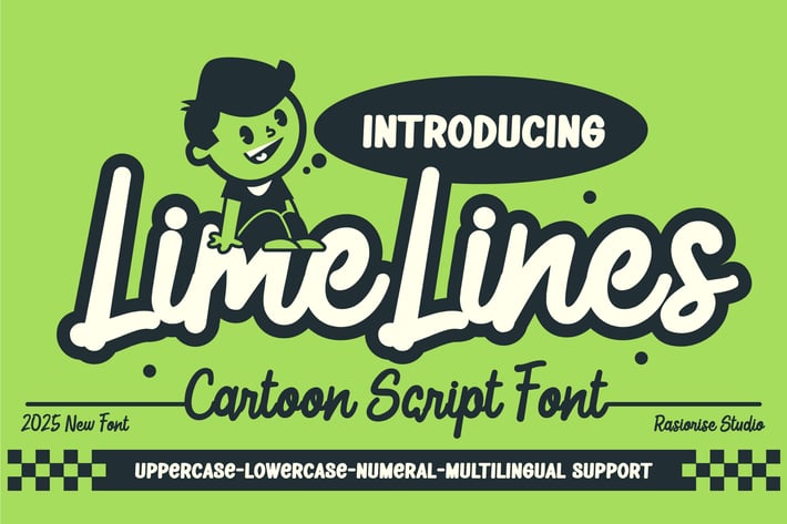 Lime Lines - Script Cartoon Font