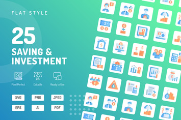 Saving & Investment Flat Icons