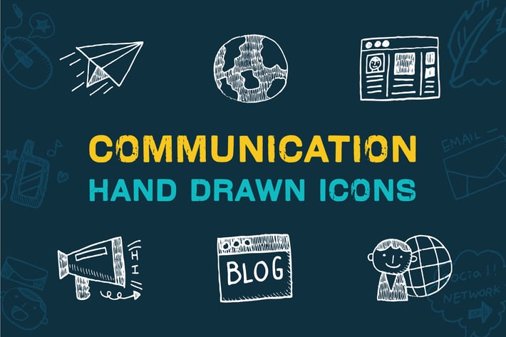 Communication Hand Drawn Icons