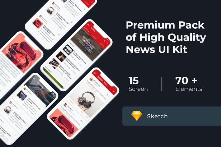 News & Media UI KIT for Sketch