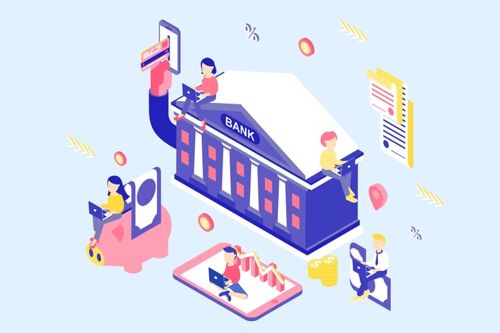 Online Banking Isometric Illustration