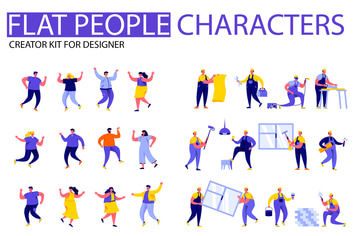 Modern Flat Cartoon People Character