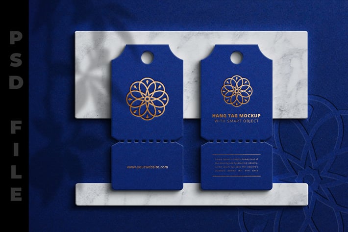Blue Luxury Hangtag Mockup