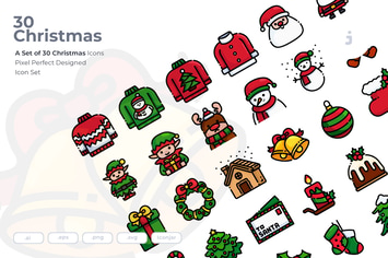 30 Christmas Element Icons