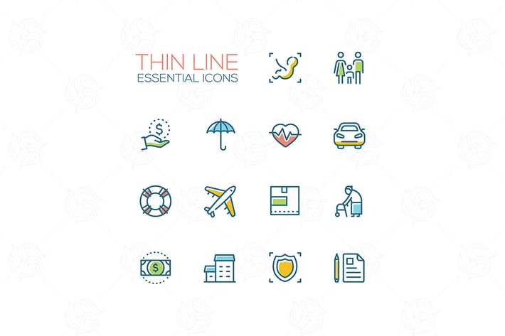 Essential icons - modern vector single thick line 