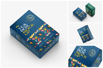 Tea Box Packaging Mockup Set