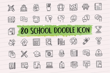 80 School Doodle Icon