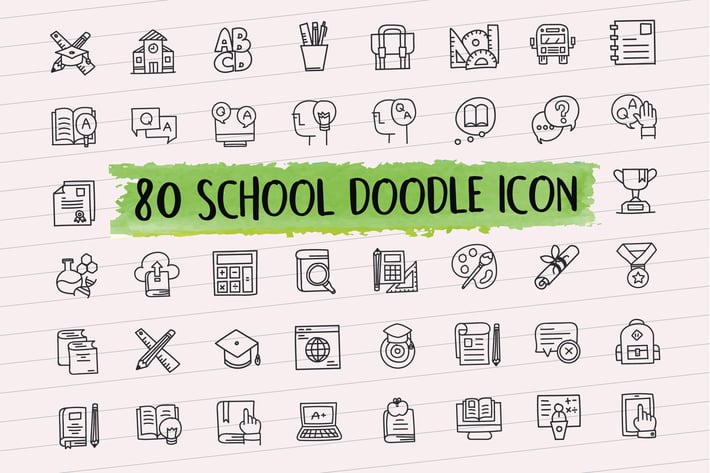 80 School Doodle Icon