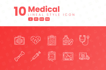 10 Medical Detailed Icon Collection