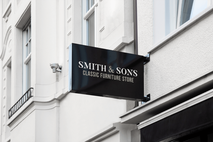 Outdoor Hanging Logo Sign Mockup #7