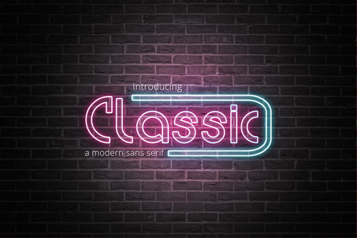 Komplex - Modern sans serif with neon effect