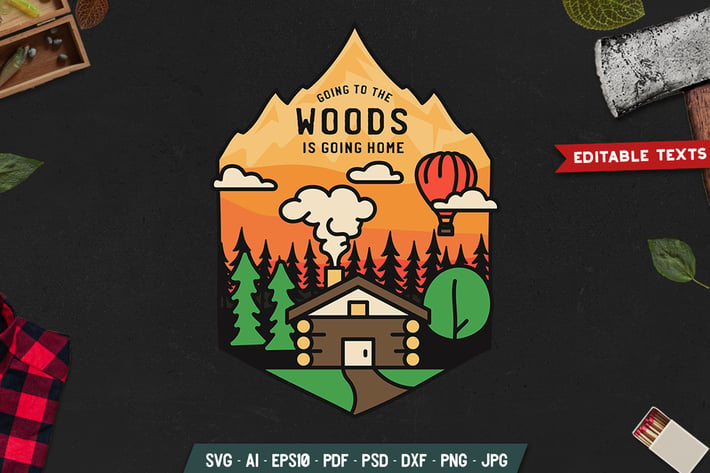 Mountain Adventure Badge Vector Retro Graphic Logo