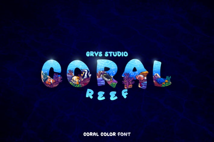 Coral Reef Colorful Decorative Font