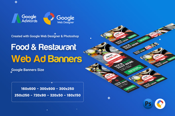 Food & Restaurant Banner Ad - GWD & PSD