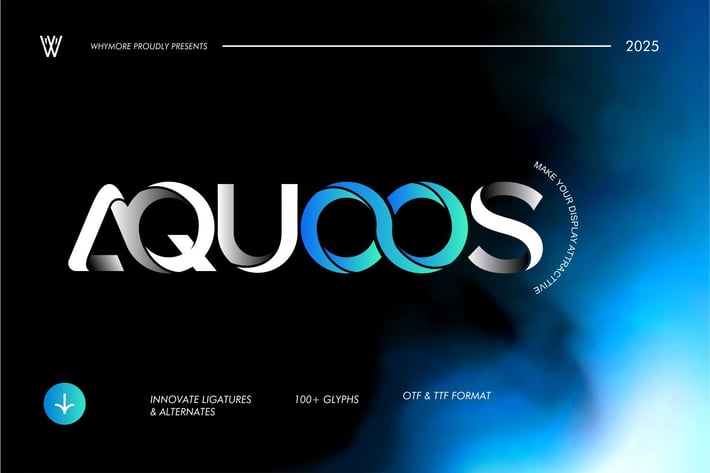 AQUOOS Modern Futuristic Display Sans Font