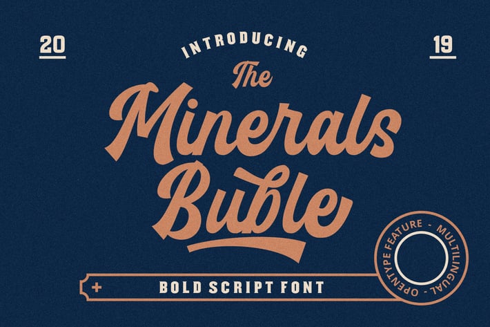 Minerals Buble Bold Script Font