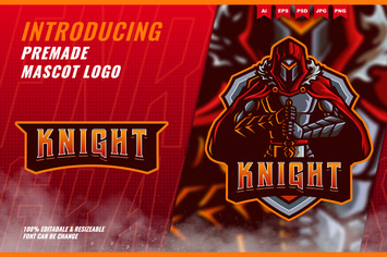Red Knight - Mascot Esport Logo Template