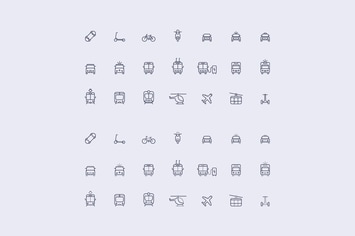 vector transportation icons set 